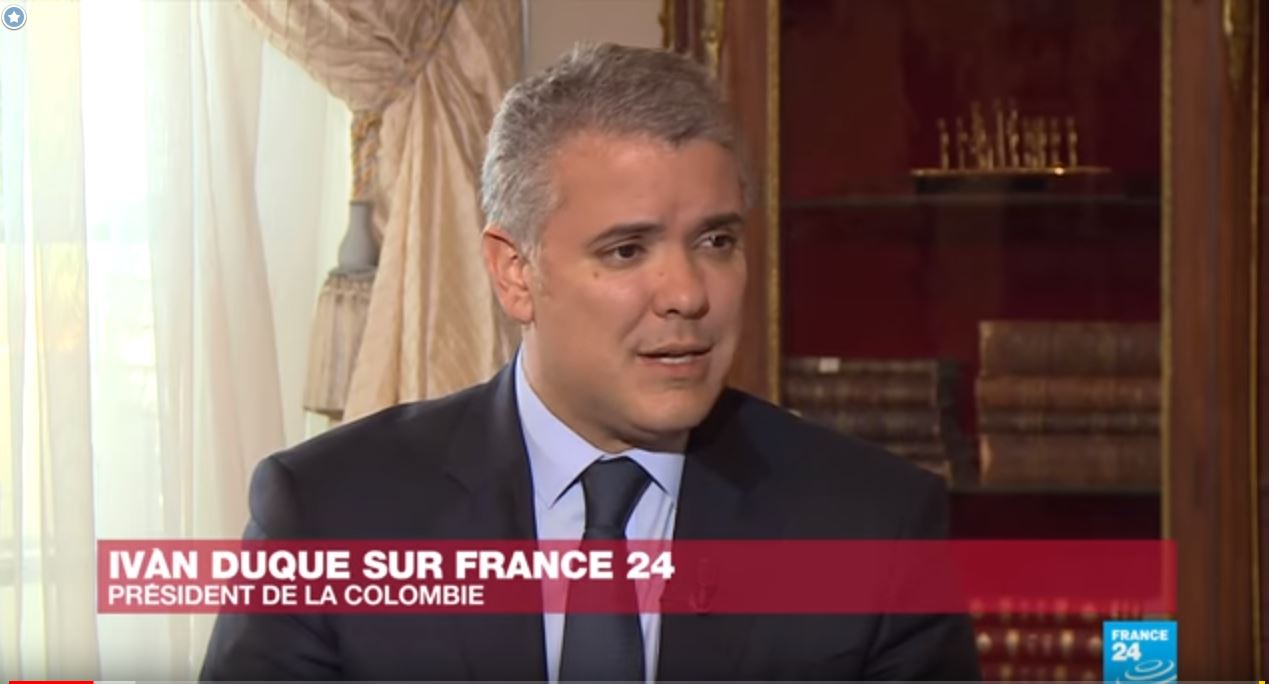 Colombian President Yvan Duque on France 24  – Interview